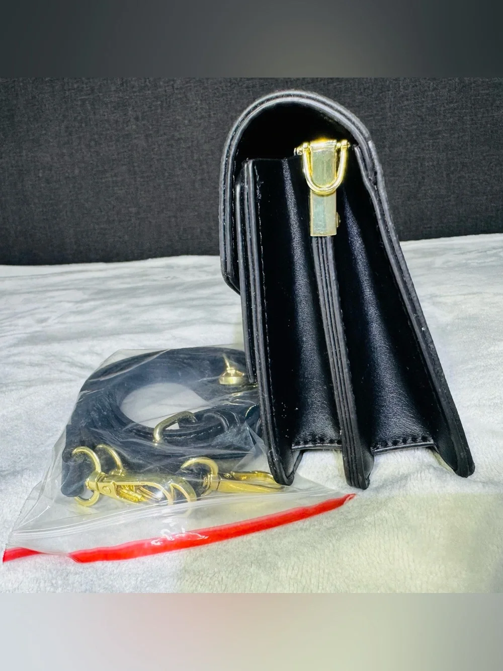 Monogram 'M' Black purse shoulder with Gold Emblem